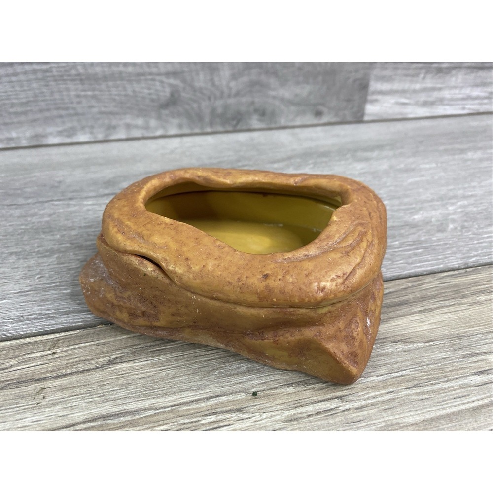 Natural Rock Style Reptile Hide and Water Dish Set Tan Brown Terrarium Decor‎